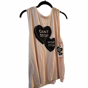 Women's Spiritual Gangster x Amberella Cream Graphic Tank Top Size Large